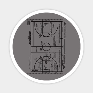 Patent Drawing College Basketball Court Magnet